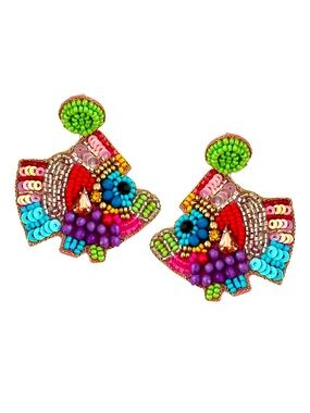 Lily Posh Beaded Seahorse Earring, Seed Bead Earring, Sea Life, Fish